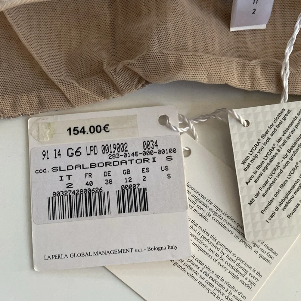 BEAUTIFUL LA PERLA MADE IN ITALY BEIGE PANTY W/MESH- SMALL! - Picture 5 of 6